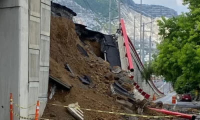 El paso a desnivel en Morones Prieto colapsó tras intensas lluvias. No hubo heridos, ya que la zona estaba cerrada por daños previos.