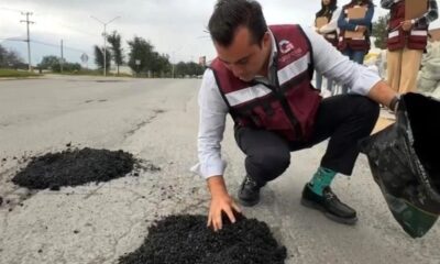 El alcalde de García invita a ciudadanos a reparar calles con material provisto por el municipio, fomentando cooperación.