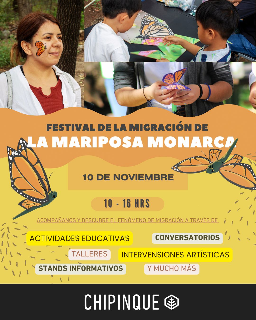 Para sensibilizar a las personas sobre el tema se celebrará el Festival de la Mariposa Monarca.