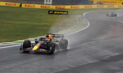 El coequipero del piloto mexicano ganó el Gran Premio de Sao Paulo, disputado este domingo.