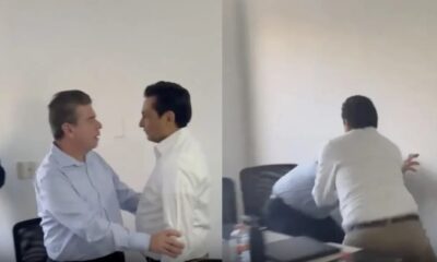 Diputados del PVEM en Chiapas, Ismael Brito Mazariegos y Eduardo Zenteno, protagonizan un violento enfrentamiento en las oficinas del Congreso.