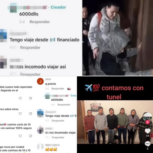 Algunos de estos videos incluían testimonios de migrantes agradeciendo a los responsables del cruce por haber llegado “seguros” a Estados Unidos.