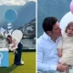 Con su hija Mariel a su lado, Mariana y Samuel destaparon la caja, de donde salieron globos rosas, confirmando así que su próximo bebé será una niña.