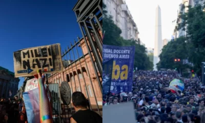 En São Paulo, Brasil, unas 50 personas se reunieron frente al consulado argentino para expresar su repudio a las declaraciones de Milei y a las políticas de discriminación impulsadas tanto por él como por Donald Trump