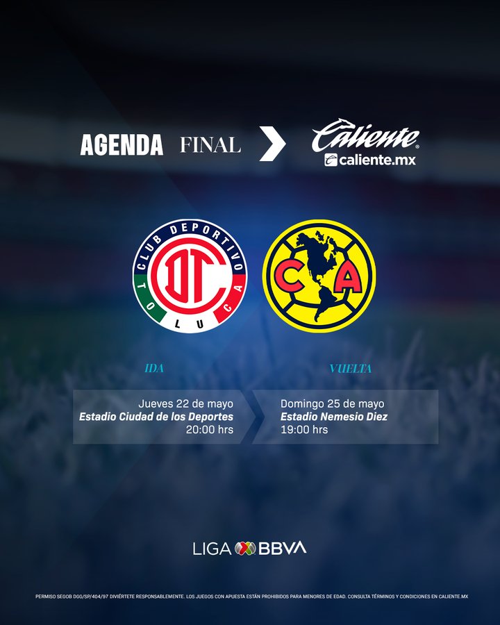 La final de ida se jugará el jueves 22 de mayo a las 20:00 horas en el Estadio Ciudad de los Deportes, mientras que la vuelta está programada para el domingo 25 de mayo a las 19:00 horas en el Estadio Nemesio Diez