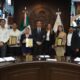 El alcalde Adrián de la Garza Santos entregó las preseas alusivas y los felicitó por sus exitosas actuaciones en competencias a nivel internacional.