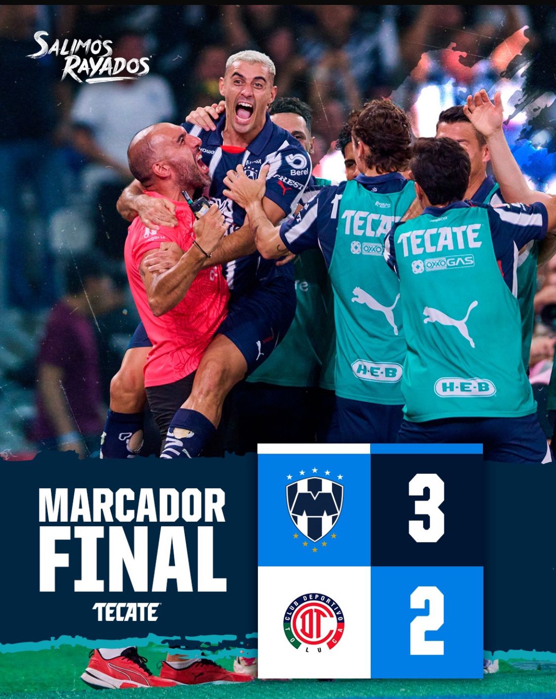 . Toluca respondió al minuto 82 con un tanto de Luan Garcia, quien remató sin marca dentro del área para acercar a su equipo 3-2.