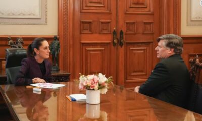 Durante la reunión, que calificó como una visita de cortesía, Sheinbaum abordó temas de migración, seguridad y la próxima visita del secretario de Estado, Marco Rubio.