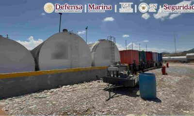 Durante la intervención, autorizada por un juez de control tras labores de inteligencia y vigilancia, se aseguraron 10 contenedores móviles, un tractocamión, 10 pipas, seis tanques cilíndricos, dos bidones de mil litros y un tambo de 200 litros.