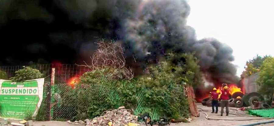Durante los momentos más críticos del incendio, algunas personas se arriesgaron para rescatar a varios caballos que se encontraban amarrados dentro del terreno afectado.