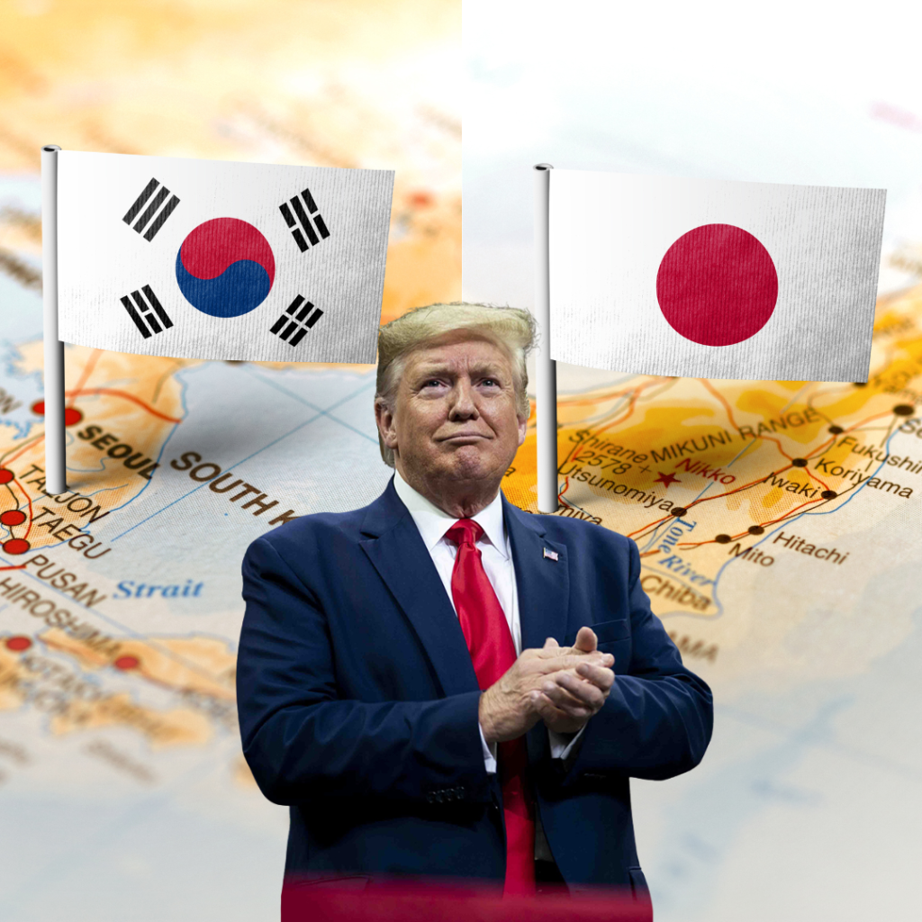 El líder republicano advirtió que los productos que lleguen a Estados Unidos desde Japón y Corea del Sur, incluso si transitan por terceros países para evitar los aranceles, también estarán sujetos al nuevo gravamen del 25 por ciento.