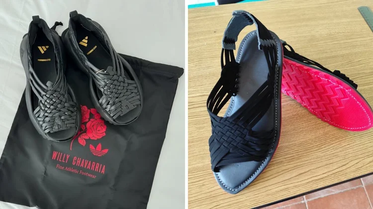 El modelo combina el tradicional tejido cruzado de huarache de cuero con una suela deportiva, reinterpretación que, según el gobierno estatal, vulnera los derechos colectivos de los pueblos originarios.
