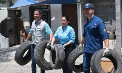 De la Garza colaboró con la pintura de cordones y en las acciones de recolección de cacharros que los vecinos sacan de sus casas como medida de prevención de enfermedades.