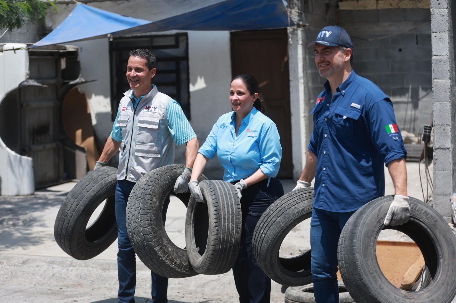 De la Garza colaboró con la pintura de cordones y en las acciones de recolección de cacharros que los vecinos sacan de sus casas como medida de prevención de enfermedades.