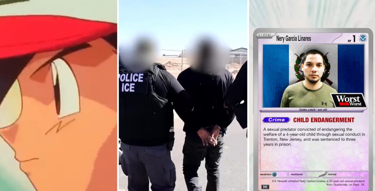 En el video aparecen nombres y rostros de decenas de migrantes detenidos, presentados como si fueran “tarjetitas” Pokémon