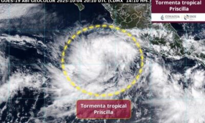 El organismo advirtió que el sistema generará vientos sostenidos de hasta 80 km/h en las costas de Jalisco, Colima y Michoacán, y oleaje de entre 2.5 y 3.5 metros en el Pacífico central.