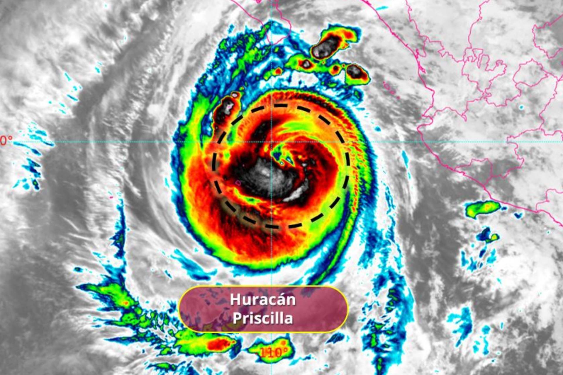 huracán “Priscilla” alcanzó la categoría 2 en la escala Saffir-Simpson durante la madrugada de este martes 7 de octubre