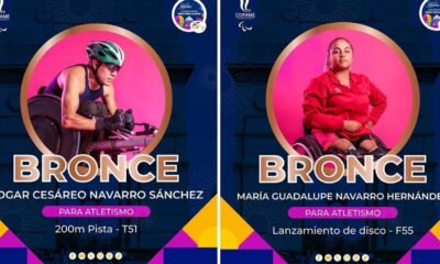 María destacó en lanzamiento de disco F55 con una marca de 25.02 metros, logrando subir al podio y cerrando con éxito su participación en la justa internacional.