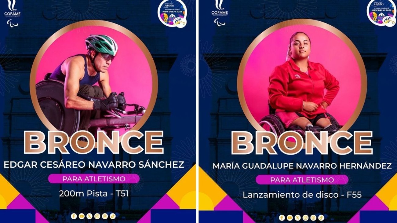 María destacó en lanzamiento de disco F55 con una marca de 25.02 metros, logrando subir al podio y cerrando con éxito su participación en la justa internacional.