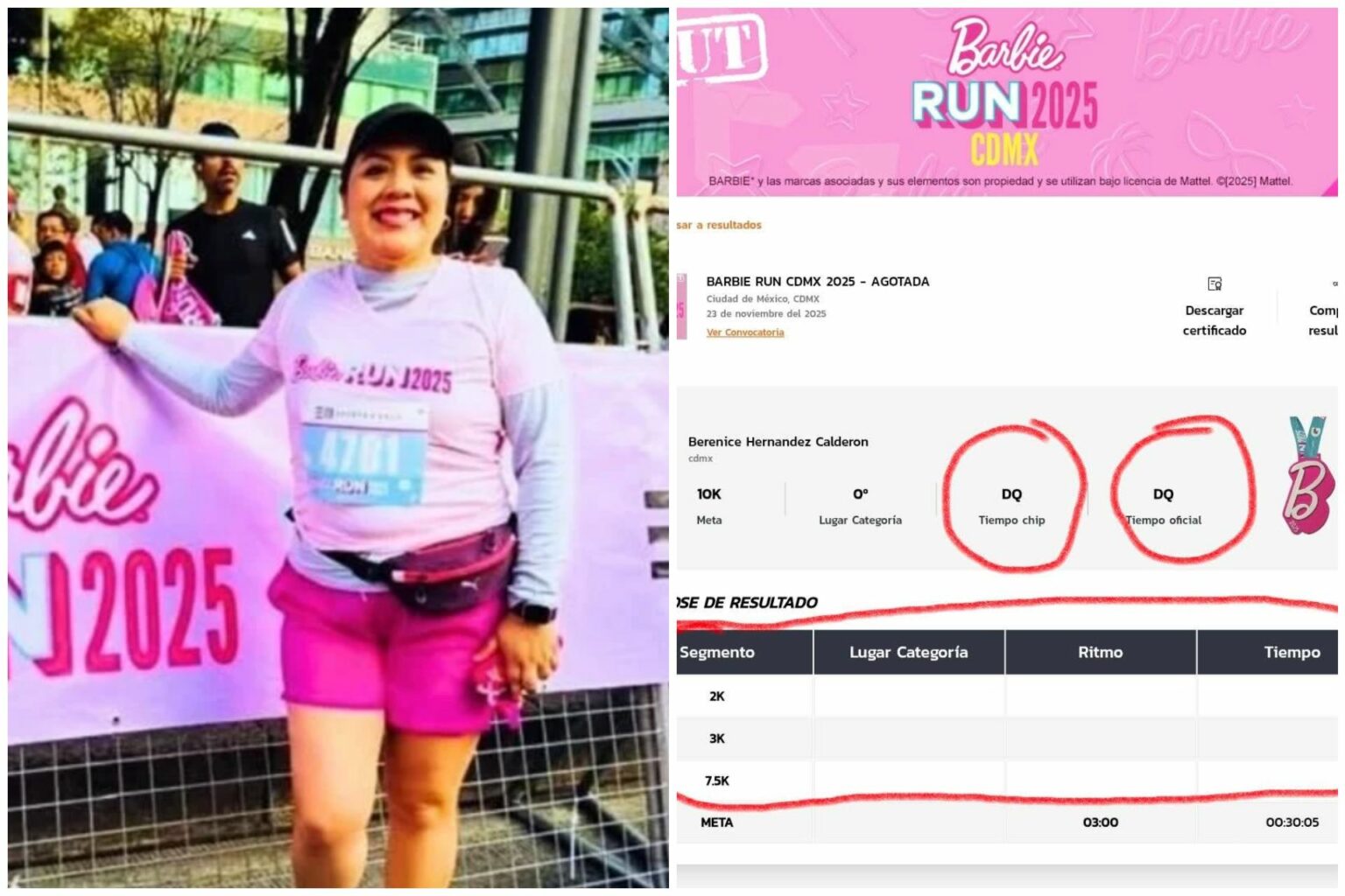 El periodista Jorge García Orozco reveló que Hernández completó los 10 kilómetros en apenas 30 minutos y cinco segundos, sin aparecer en los puntos de control ubicados en los kilómetros 2, 3 y 7.5.