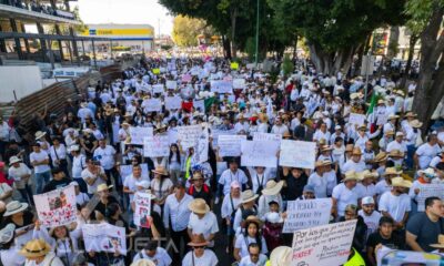 Los participantes, vestidos en su mayoría de blanco, portaron pancartas con consignas como “¡Carlos no murió, el gobierno lo mató!”, “Quiero regresar a Uruapan sin miedo” y “Carlos, escucha, esta es tu lucha”.