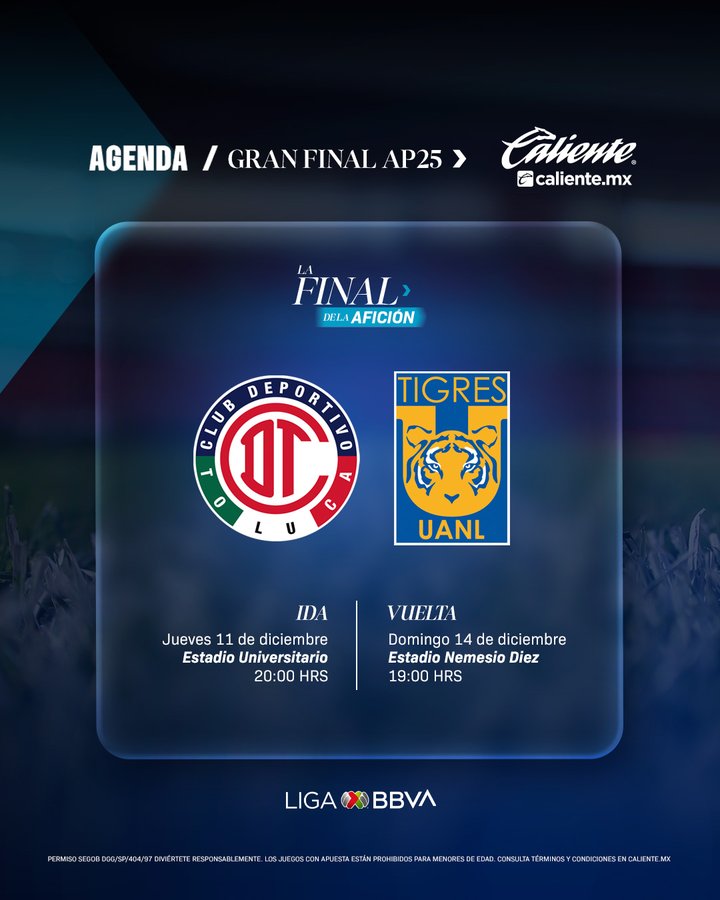El partido de ida se jugará el jueves 11 de diciembre a las 20:00 horas en el Estadio Universitario, mientras que la vuelta se disputará el domingo 14 de diciembre a las 19:00 horas en el emblemático Estadio Nemesio Diez.