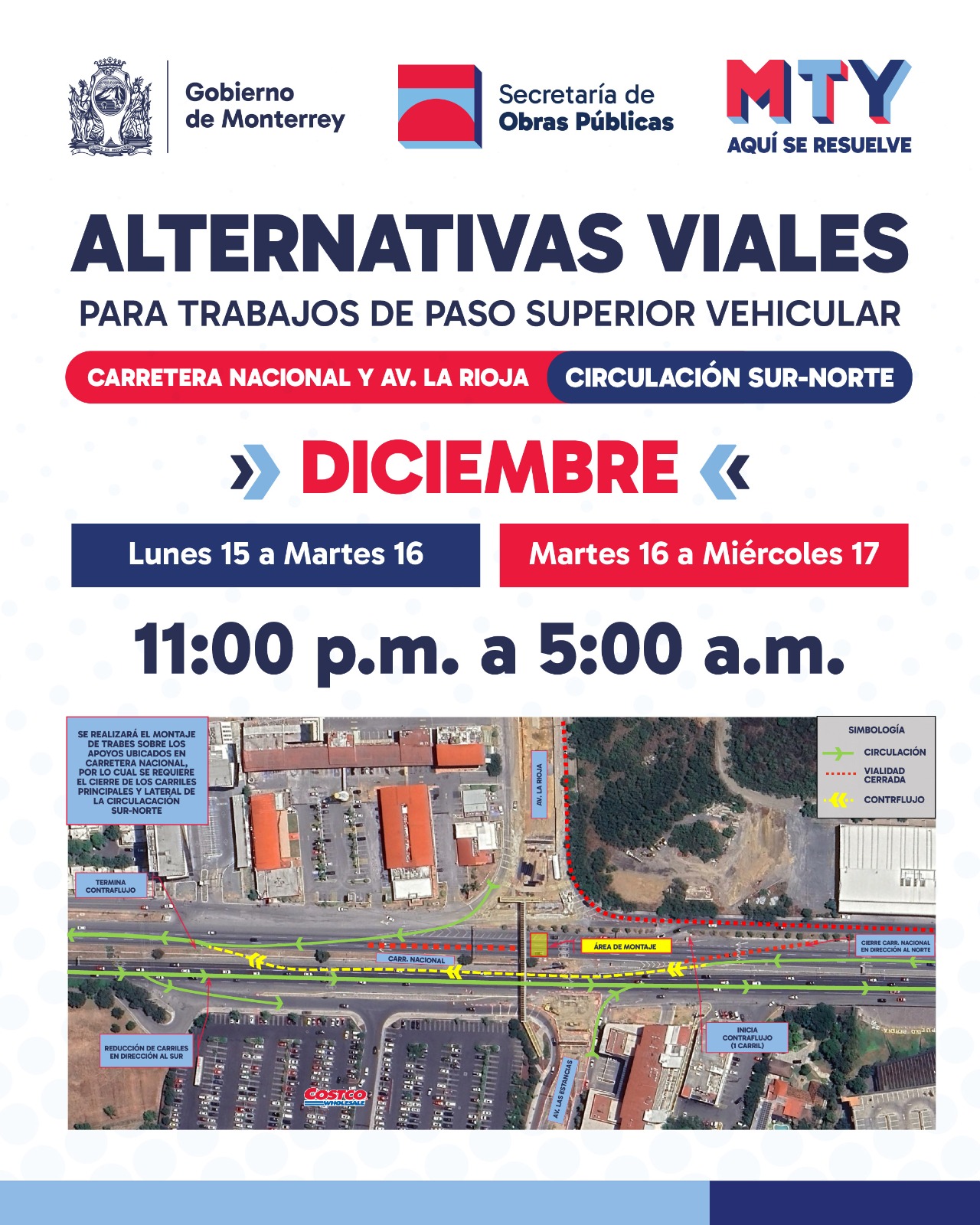 Monterrey anunció restricciones a la circulación vehicular, así como la implementación de un carril de contraflujo