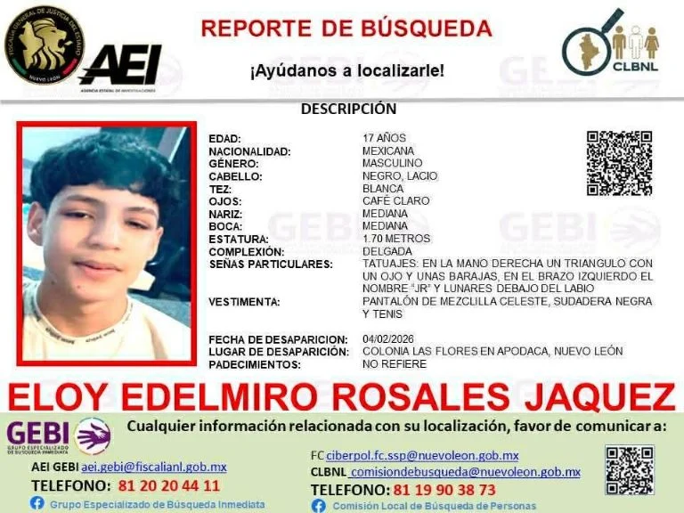 Eloy salió de casa tras contactar a personas desconocidas por TikTok, sin que la familia tenga información sobre la cuenta o el lugar al que se dirigía