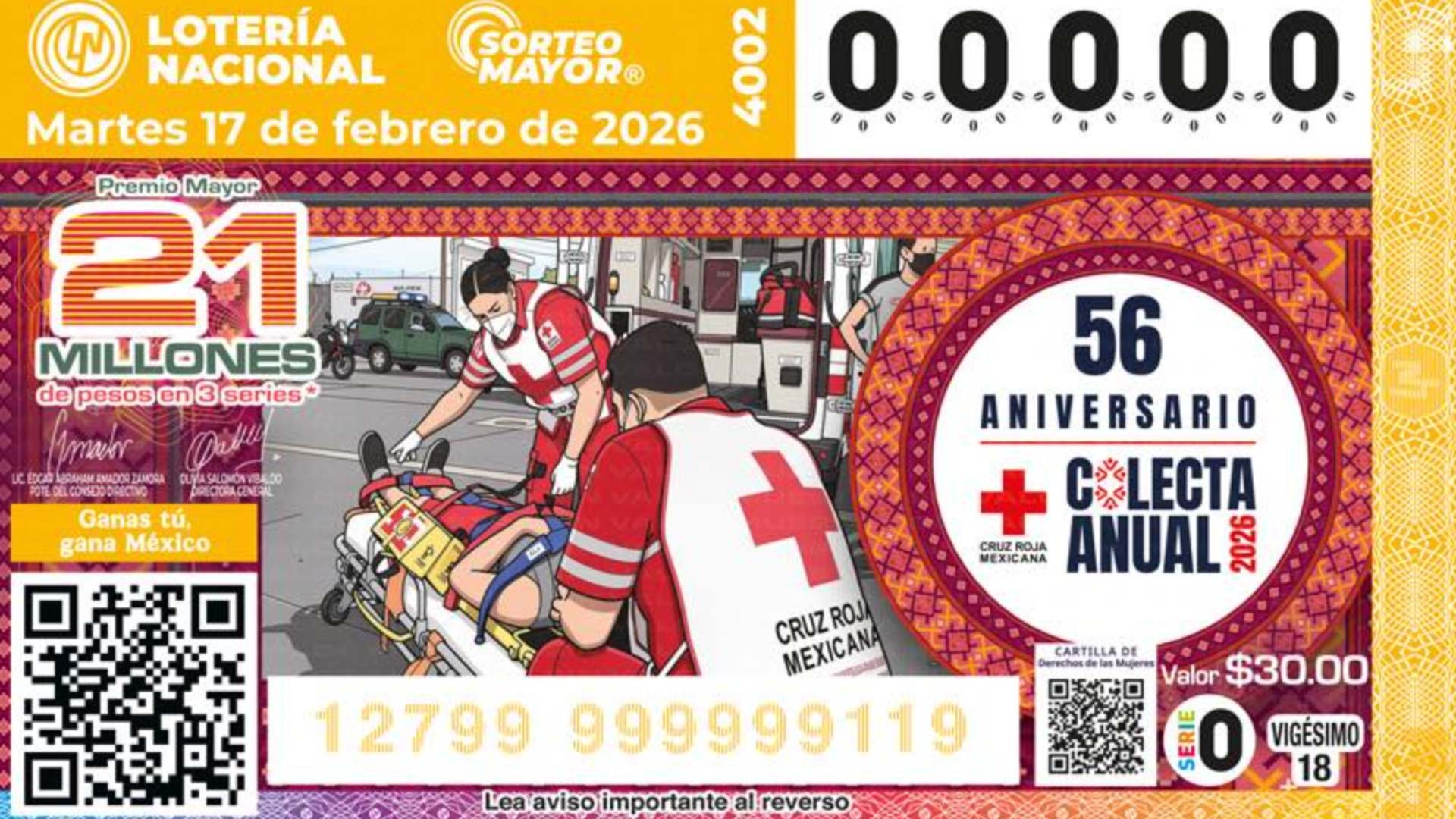 El anuncio se realizó la noche del martes 17 de febrero desde el Salón de Sorteos y fue transmitido en vivo por los canales oficiales de la institución.