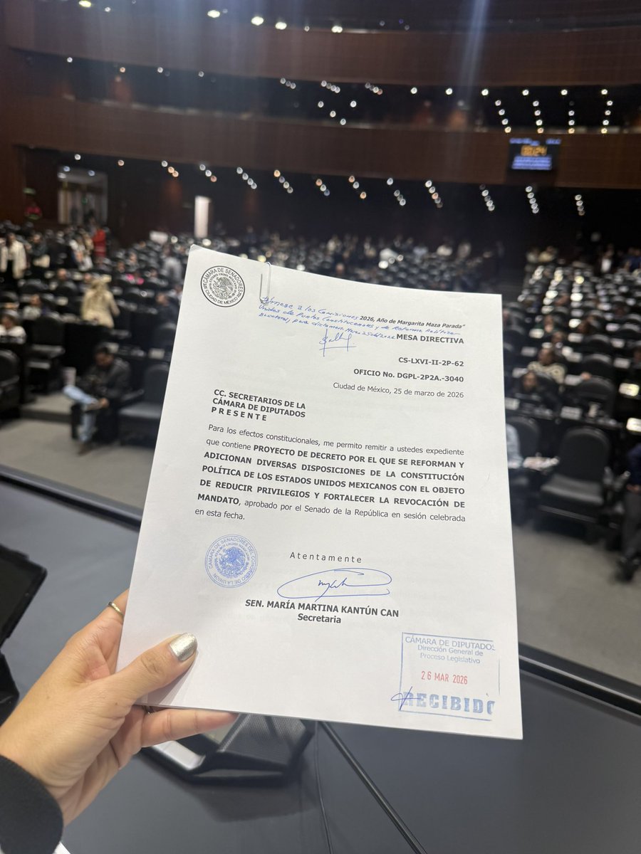 Previamente, el Senado aprobó el dictamen tanto en lo general como en lo particular con 87 votos a favor y 41 en contra, alcanzando la mayoría calificada necesaria para una reforma constitucional.