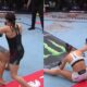 Con una combinación precisa, Grasso conectó un gancho que desestabilizó por completo a su rival, quien cayó sin control al suelo.