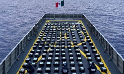 El aseguramiento se llevó a cabo a más de 200 millas náuticas al suroeste de las costas de Guerrero, donde personal naval detectó la carga durante patrullajes marítimos