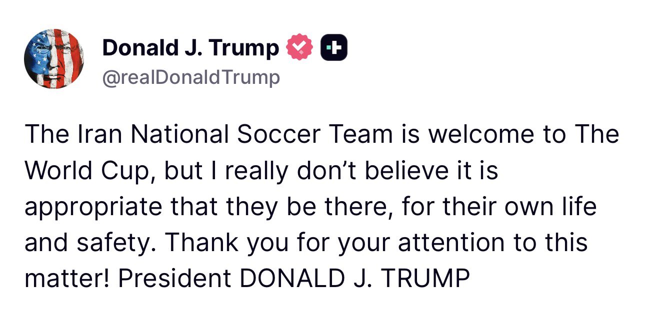 El ministro de Deportes de Irán, Ahman Donyamali, declaró que actualmente no existen condiciones para que su país compita en el Mundial.