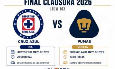 La vuelta se disputará el domingo 24 de mayo a las 19:00 horas en el Estadio Olímpico Universitario, escenario donde se conocerá al campeón del torneo Clausura 2026.