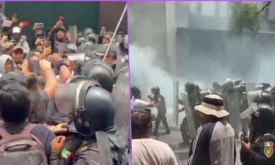 Durante la protesta, los maestros lanzaron consignas contra el Gobierno federal y acusaron represión por parte de las autoridades. Integrantes del movimiento señalaron que únicamente buscaban llegar al Zócalo para realizar un mitin y reprocharon el uso de la fuerza.