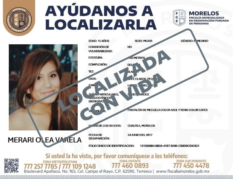 El caso de Merari permaneció activo durante años en registros oficiales y colectivos de búsqueda, quienes continuaron difundiendo su ficha y exigiendo avances en las investigaciones.