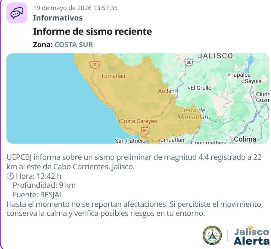 Las autoridades exhortaron a la población a mantenerse informada únicamente a través de canales oficiales y conservar medidas preventivas ante cualquier eventualidad.