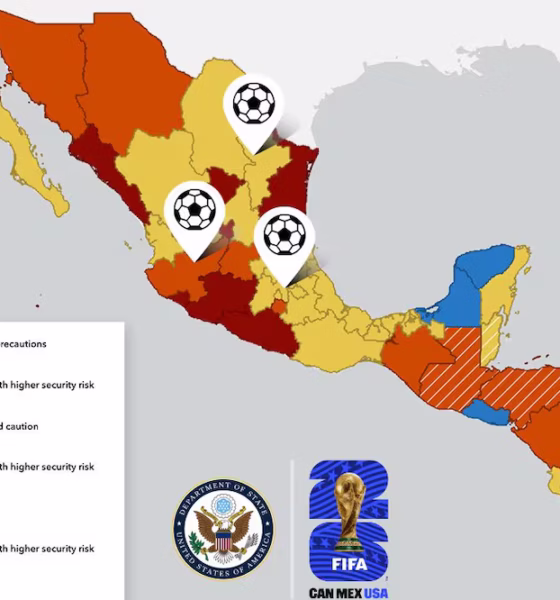A través de su más reciente alerta de viaje, el Departamento de Estado señaló que la Ciudad de México y Nuevo León, dos de las tres sedes mexicanas del Mundial, son entidades donde los visitantes deben actuar con cautela