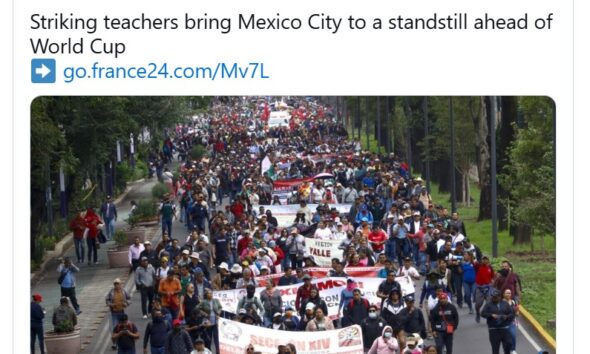 Medios de distintos países han informado sobre las afectaciones a la movilidad y el ambiente de tensión previo al arranque del evento deportivo más importante del planeta, contrastando la fiesta futbolística con las demandas del magisterio.