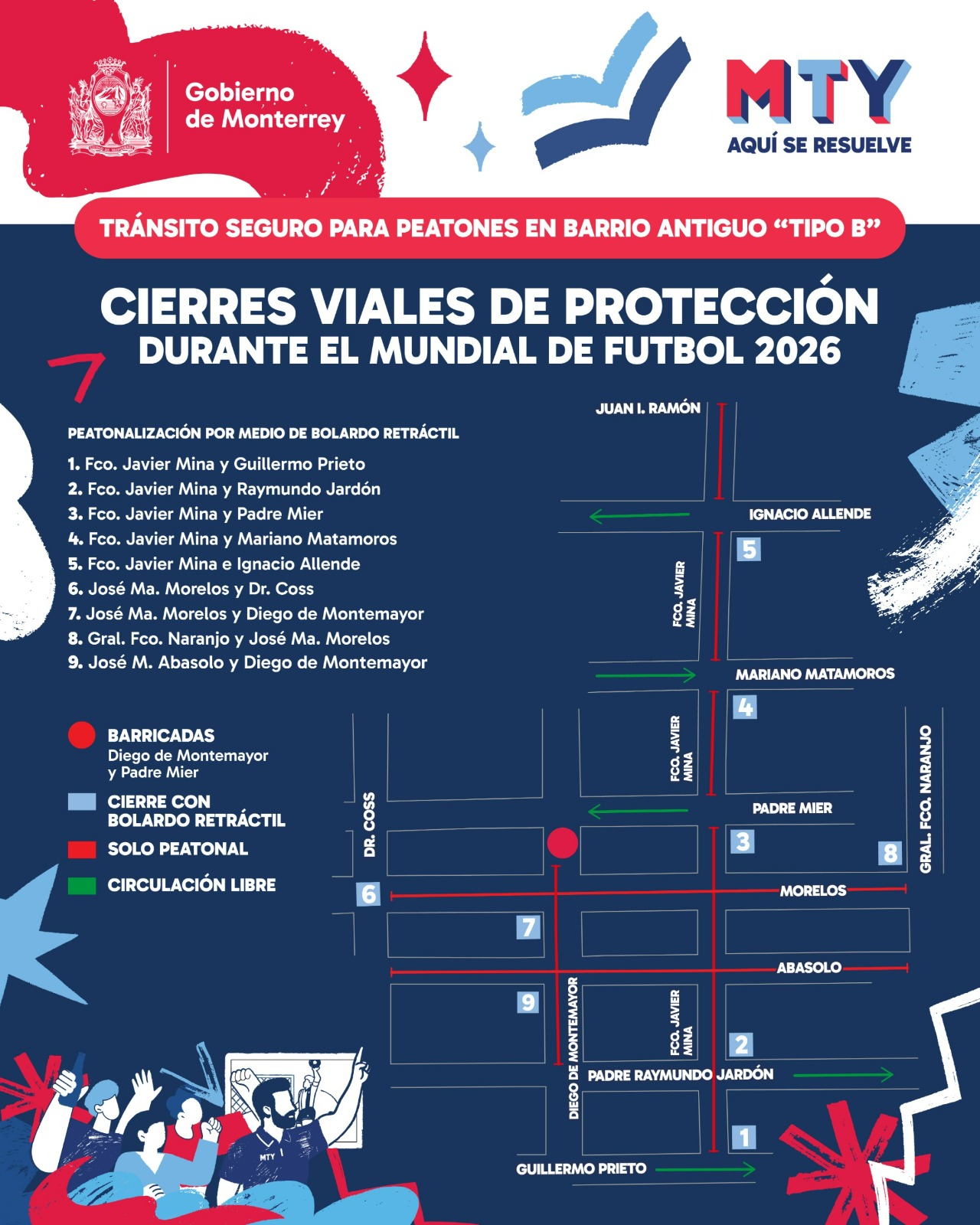 Según el plan, durante viernes, sábado y domingo se implementarán los Cierres viales Tipo B, que durará 16 horas diarias de las 2:00 de la tarde a las 6:00 de la mañana del día siguiente.
