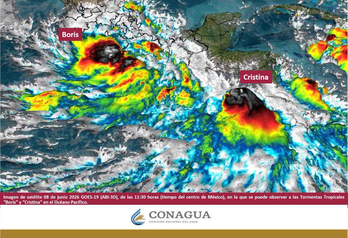 De acuerdo con el reporte más reciente, Cristina se ubica a unos 150 kilómetros al sureste de El Salvador y presenta vientos sostenidos de 65 kilómetros por hora, con rachas que alcanzan los 85 km/h.