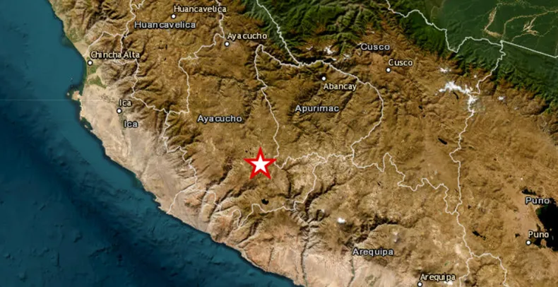 El Instituto Geofísico del Perú informó que el epicentro se ubicó aproximadamente a 35 kilómetros al norte de Coracora, con una profundidad de 108 kilómetros