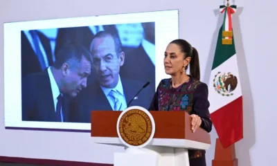 La presidenta también volvió a cuestionar la estrategia de seguridad implementada durante el sexenio de Calderón, particularmente la llamada guerra contra el narcotráfico.
