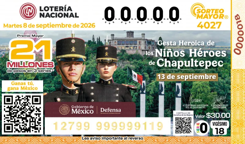 El Sorteo Mayor 4027 tuvo además un significado especial, pues estuvo dedicado a los Niños Héroes de Chapultepec y a la defensa del Colegio Militar durante la intervención estadounidense de 1847.