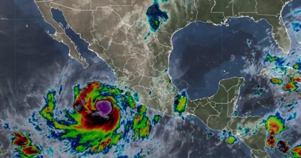 El fenómeno provocará lluvias intensas en Jalisco, Colima, Michoacán y Guerrero, mientras que en el sur de Nayarit se esperan precipitaciones muy fuertes