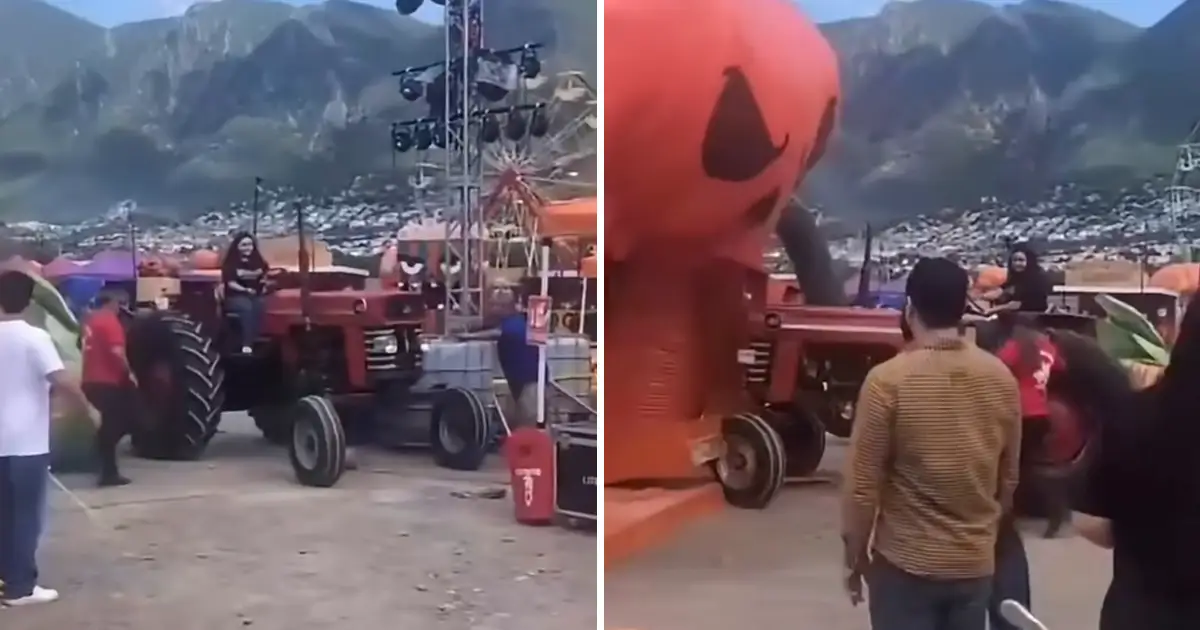 A través de un comunicado, Pumpkin Dash explicó que el tractor comenzó a moverse de manera accidental.