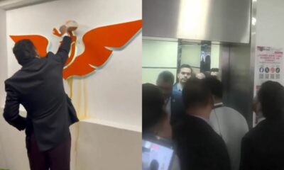 Tras los hechos, Álvarez Máynez publicó un video en el que se observa a los priistas derramando agua sucia en las oficinas de MC