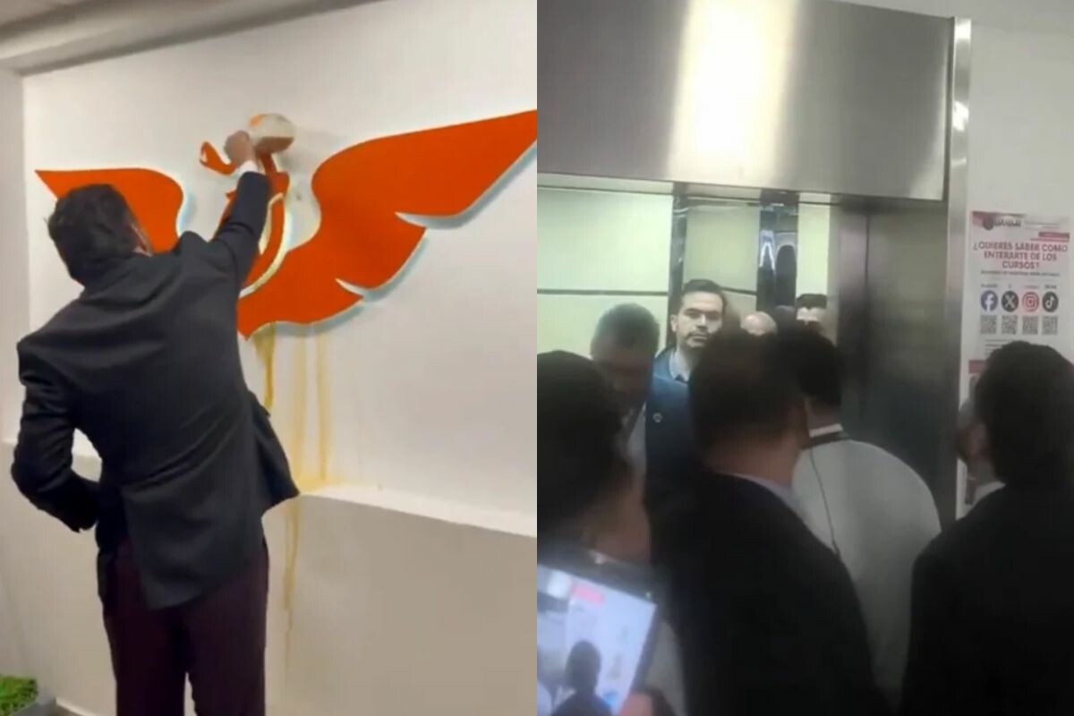 Tras los hechos, Álvarez Máynez publicó un video en el que se observa a los priistas derramando agua sucia en las oficinas de MC