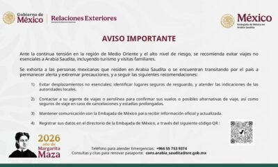 La advertencia se difundió en medio de reportes sobre la interceptación de drones por parte de Arabia Saudita y amenazas de los hutíes contra Riad, en un contexto de creciente incertidumbre sobre la seguridad regional.