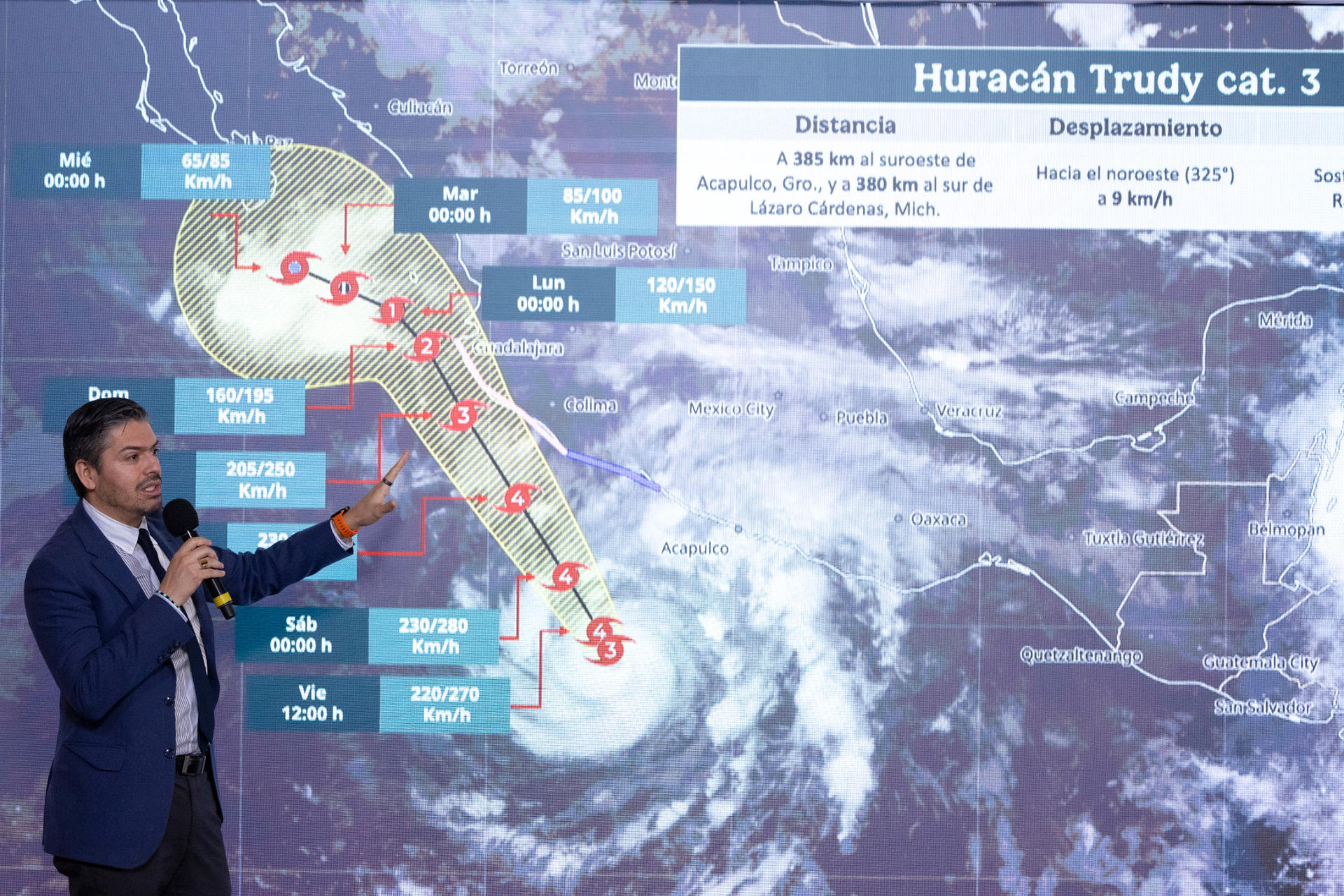 El SMN también alertó sobre lluvias intensas y torrenciales por la combinación de la humedad proveniente del Pacífico y el frente frío número 2